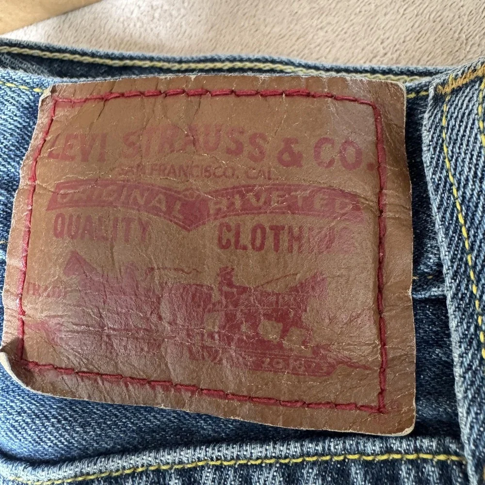 Levis 527 Jeans 32x30 Blue Medium Wash Low Boot Cut Slim Denim Zip Fly Cowboy